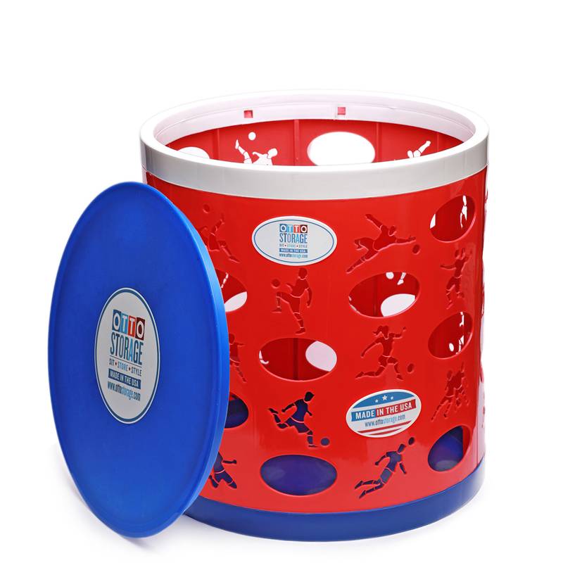 Soccer OTTO Storage Stool – red/white/blue