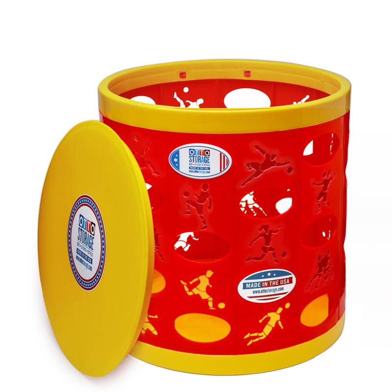 Soccer OTTO Storage Stool – red/yellow/yellow