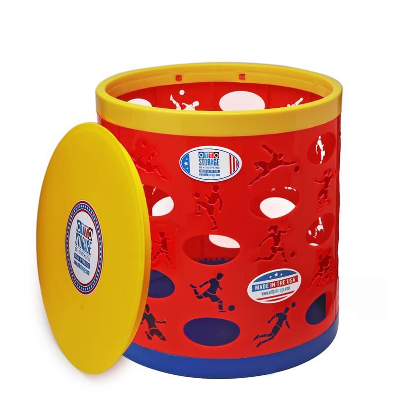 Soccer OTTO Storage Stool – red/yellow/blue
