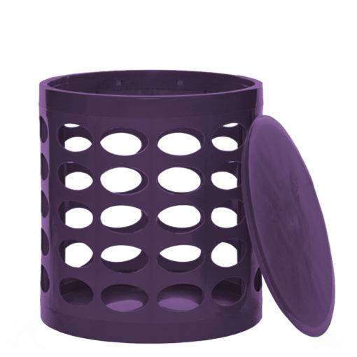 Otto Storage Stool violet open lid